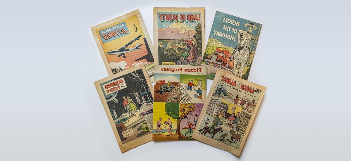 A collection of promotional 和 educational comic books